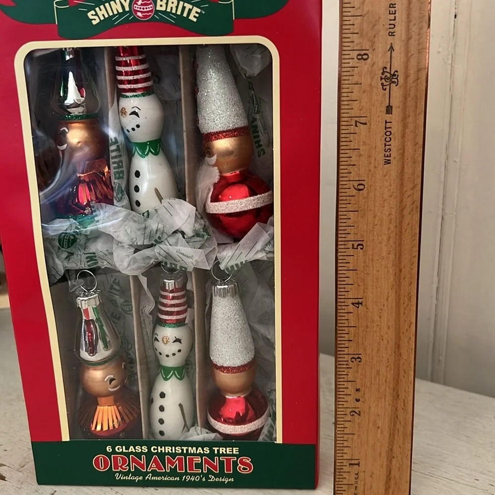 NWT Christopher Radko Shiny Brite 2.5” decorated glass Christmas or figures